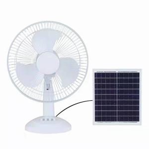 China 12000mAh 12W Portable Solar Fan 42cm Width Solar Charging factory