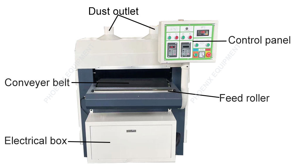 5.5kW Power Woodworking 1000mm Automatic Wide Belt Wood Brush Sander Machine for Floor