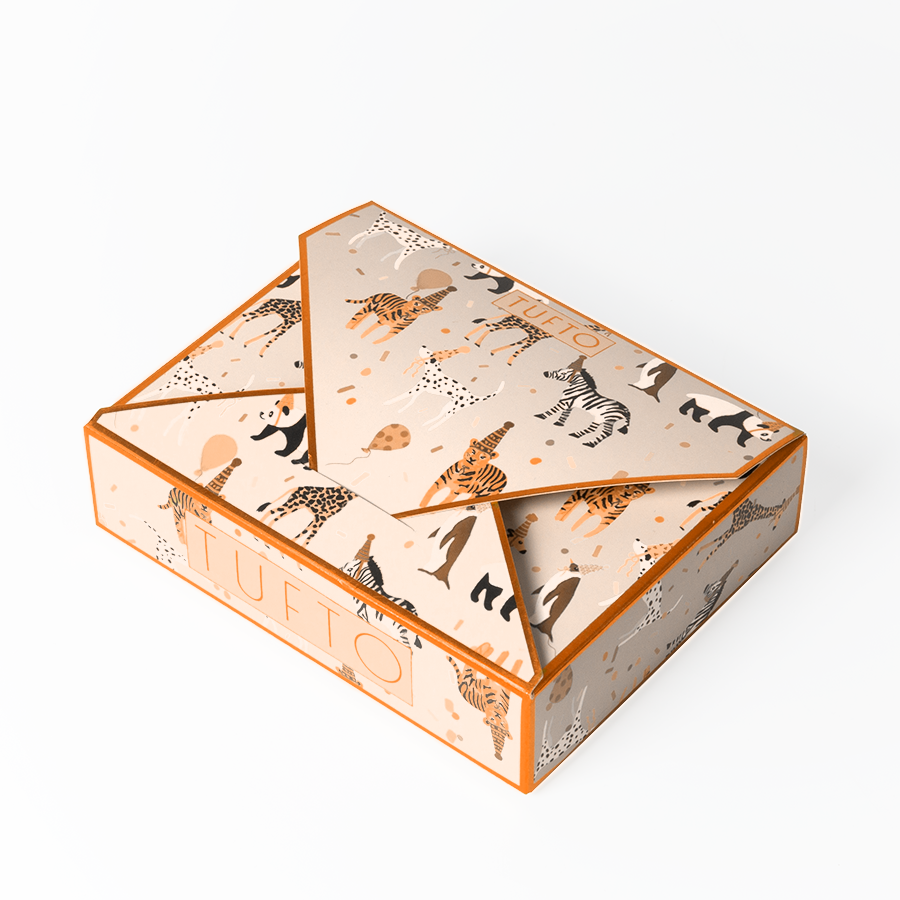Printed Ivory Paper Board Post Card Boxes Triangle Packaging Box Custom Size