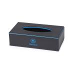 Fire resistance black/ blue pu tissue box hotel room supplies