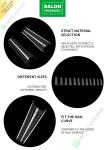 Ladder/Stair Shape Half Cut False Nail French Style Artificial Nail Tips Fake