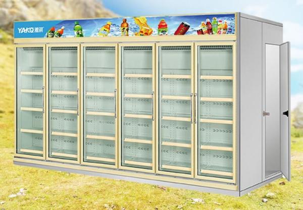 Supermarket 4 Door Refrigerators Freezer / Fridge / Beverage display cabinet