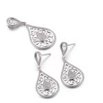 Rhodium Silver Necklace And Earring Set For Wedding 5.5g