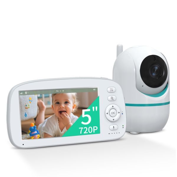 HD Baby Monitor with 1280x720P Resolution Temperature Monitoring and Lullabies