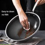 Direct Selling Kitchen 32cm 34cm Stainless Steel Honeycomb Fry Pan Non-stick