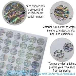 Authentic Hologram Labels/Stickers Silver Transfer Tamper Evident Security