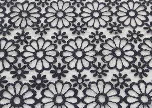 China Embroidered Dying Lace Fabric Floral Lace Organza Polyester Fabric For Dresses factory