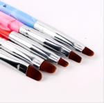 Handle Nylon Hair Nail Art With Brushes / Nails Art Brush Bule Red