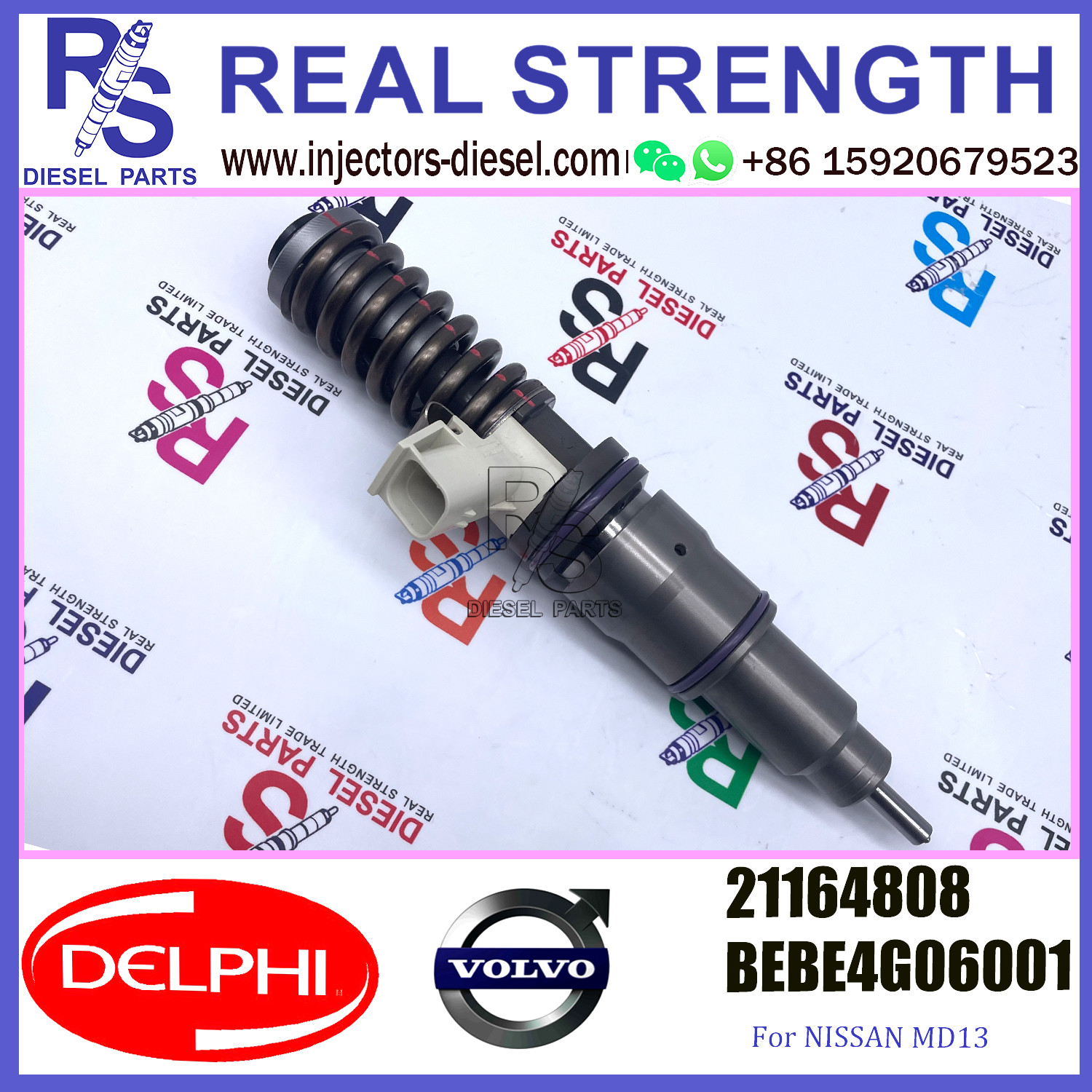 DELPHI 4pin injector 21164808 BEBE4G06001 Diesel pump Injector V-O-L-V 21164808 BEBE4G06001 E3.4 for NISSAN MD13