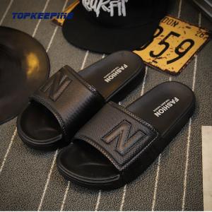 China Custom Logo Mens Rubber Flip Flop Black White Footwear factory