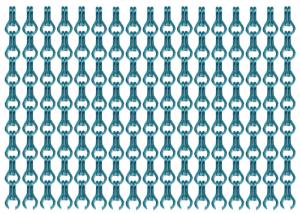 China 17mm Cobalt Color Decorative Chain Link Curtains Fly Screens For Doors factory