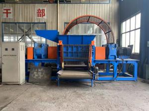China Blue 55Kw Industrial Tyre Shredder Tire Shredding And Recycling factory