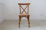 Mail Packing Wooden X Cross Back Chairs for Antique Design in Restaurants and