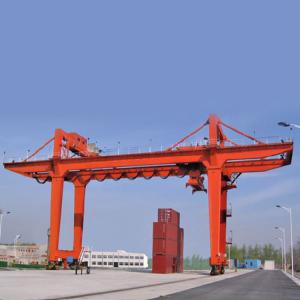 China Rubber Tyred Gantry Crane To Lift Shipping Container Heavy Capacity Three Phase factory