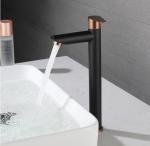 Matte Black Bathroom Vessel Sink Faucet SUS304 Stainless Steel Basin Cold Tap