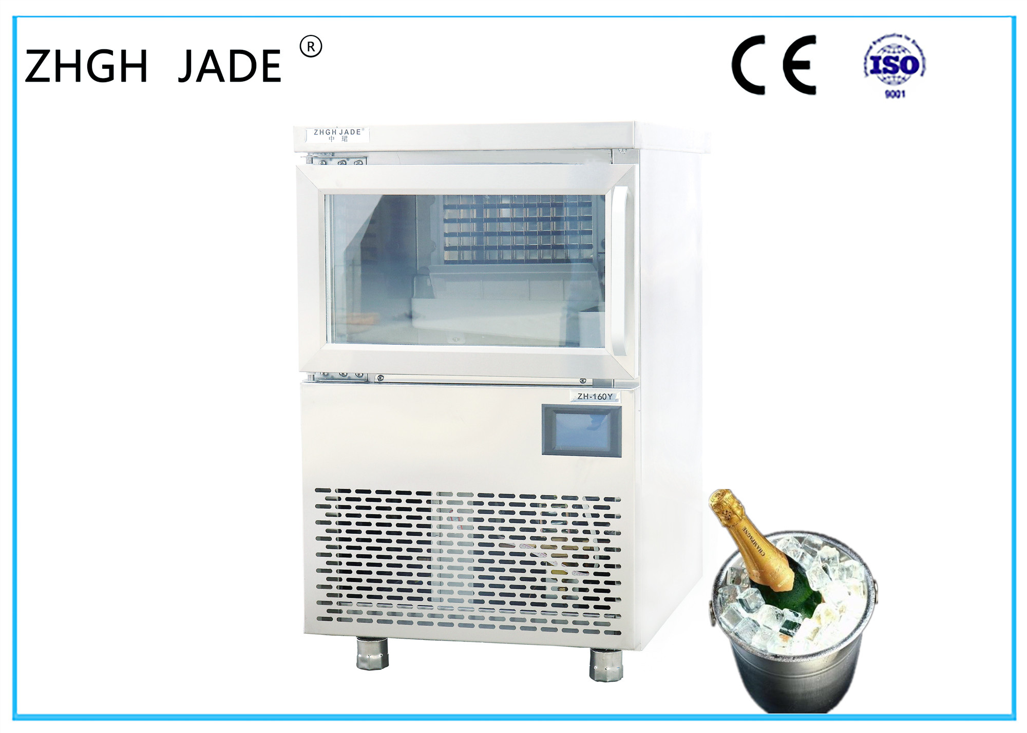 China 70kgs Daily Output Square Ice Machine with Blue Light for Coffee Shop factory