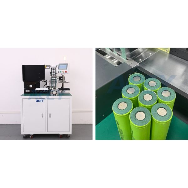 Automatic Cylindrical Lithium Battery Insulation Paper Pasting Machine for 32140 33140