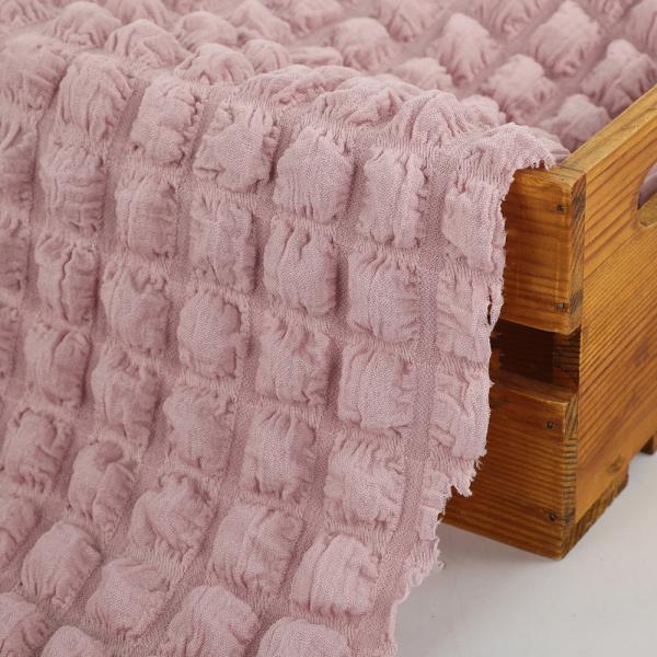 Hot Sale Wholesale 3D Bubble Shape Pattern Embossing Jacquard Dress Polyester Spandex Woven Fabric for Clothing Dress