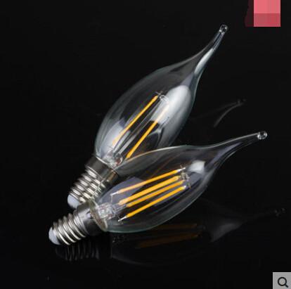 Edison COG lamp LED Filament Bulb Candle Light C35 E14 Glass cover Sapphire