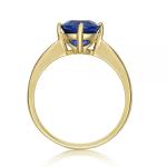 925 Sterling Silver 14K Gold Jewelry Tanzanite Ring Round Brilliant Cut