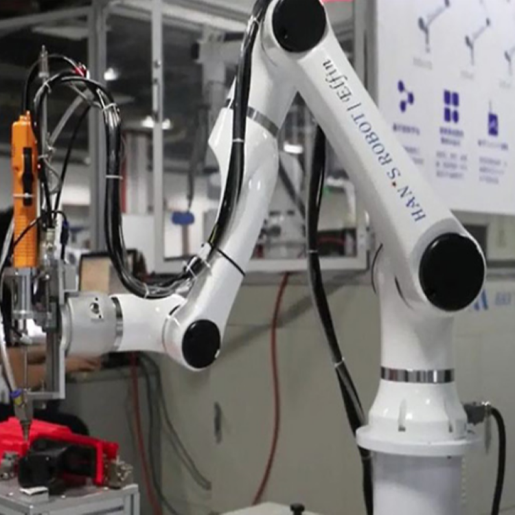 Robotic Arm Manipulator Of Elfin E05-L Collaborative Universal Robot Used For The Lock Screw