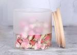 Yf0903 Frosted Glass Jar For Food / Glass Storage Jar With Bamboo Lid