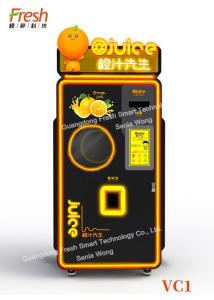China new model pure juice Fresh fruit orange Squeezing Automatic Beverage black Vending Machine factory