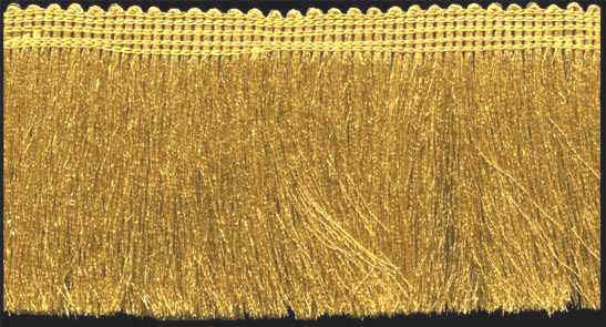 Wholesale 2.25" Metallic gold color OEM high quality brush fringes for curtain
