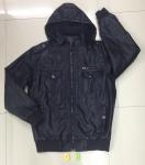 03 Men's black pu jacket coat stock