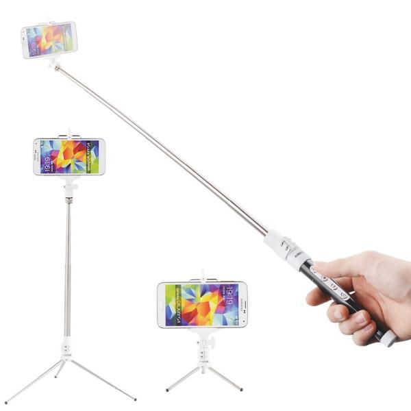 Wireless Bluetooth Monopod Selfie Stick Self Portrait Video Built-in Remote