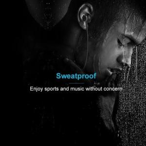 China Sweatproof Voice prompt wireless flexible neckband earphone in-ear magnet headset headphone factory