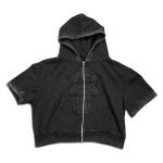 Black Vintage Blank T Shirts Bulk Anti Wrinkle Summer Streetwear Hoodie Washed