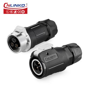 CNLINKO Waterproof Push-pull Connector 3 Pin Customize Plug Audio Female Socket