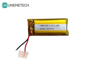 China 600mAh Custom Silver Li ion Battery / 851838 3.7V Wearing Device Lithium ion Polymer Battery factory