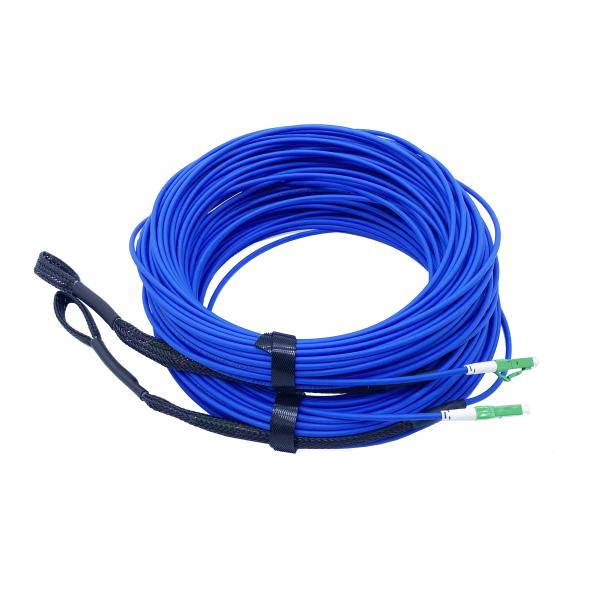 China Pre Terminated FTTH Armoured Fiber Optic Patch Cord LC APC UL V0 Flame Retardant factory