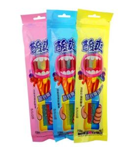 China Soft Chewy Gummy Candy Double Stick Fruit Flavored With Center Filled factory