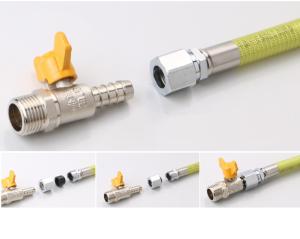 China DN10 brass quick hose connector for Home Gas Appliances ISO9001 factory
