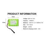 15.6v Nickel Rechargeable Battery 1500mAh 1200mah Nimh Battery