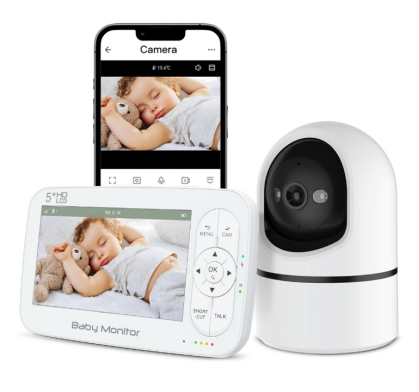China Compact Size Baby Monitor with Mobile App for Real-Time Monitoring and 1-Year Warranty factory
