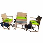 Handmade Rattan Woven Coffee Table Chair For Outdoor Dining And Relaxing Table