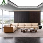 Modern Interior L Shape Sofa Set Luxury Leather Hotel Lobby Office Area