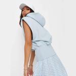 Casual Women Summer 2 Piece Tracksuit High Waist Sweatpants & Sleeveless Hooded