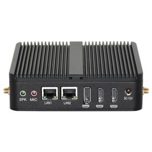 J6412 N100 Processor Mini Fanless PC DDR4 Dual LAN Dual COM RS232 Triple Display