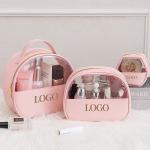 New Style Customization 3pcs/Set Luxury Designer Pvc Clear Cosmetic Bags Black