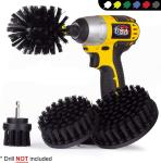 PP Nylon Basic Drill Cleaning Brush Attachment Black 4 Pack