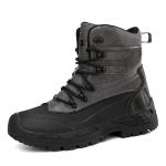 Waterproof Tactical Safety Shoes Grey Slip Resistant Combat Boots For Hiking