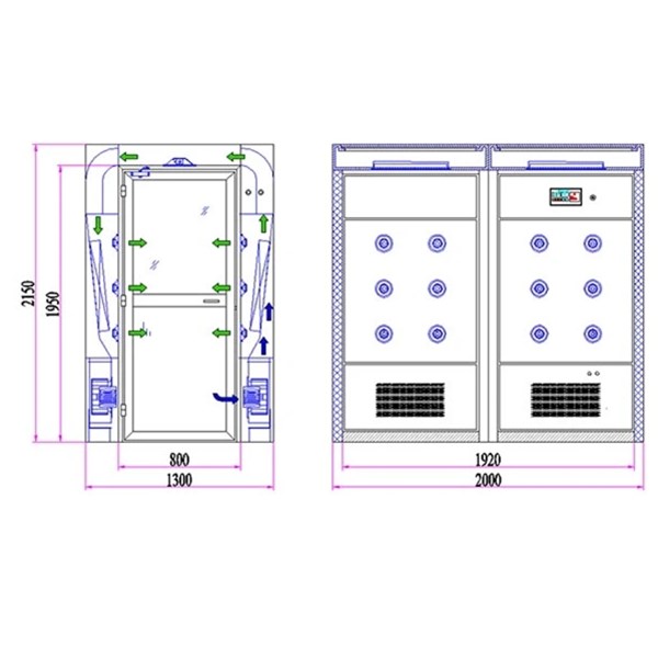 Non-Standard Customized Cleanroom Air Shower / Dedusting Tunnel
