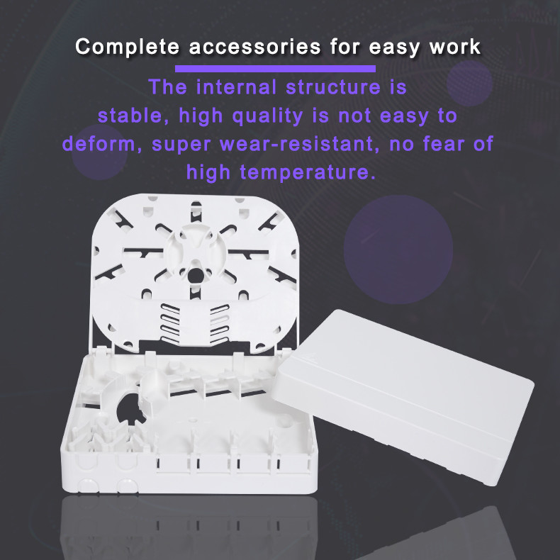 FTTH 4 Core Fiber Optic With Adapters Distribution Terminal Box with 4 Adapters