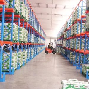 Blue FIFO Shuttle Racking System , Metal Warehouse Shelving Racks Customized