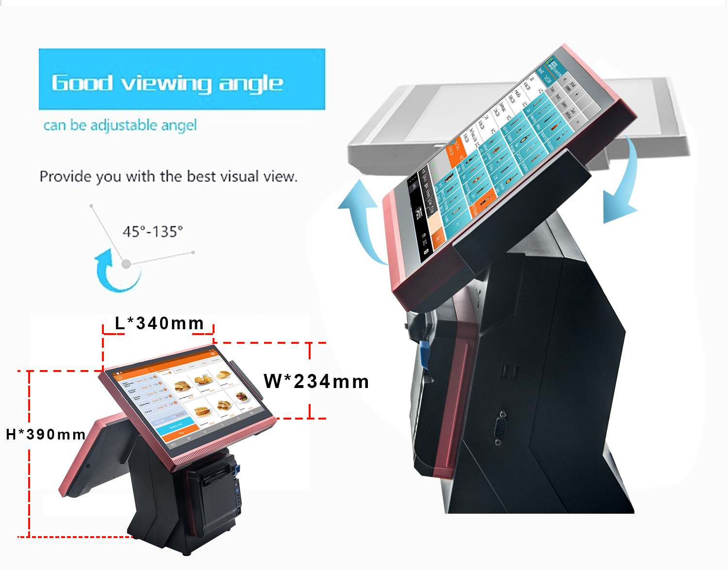2GB RAM Supermarket Milk Tea Catering Ordering Machine Touch Pos Cashier Machine